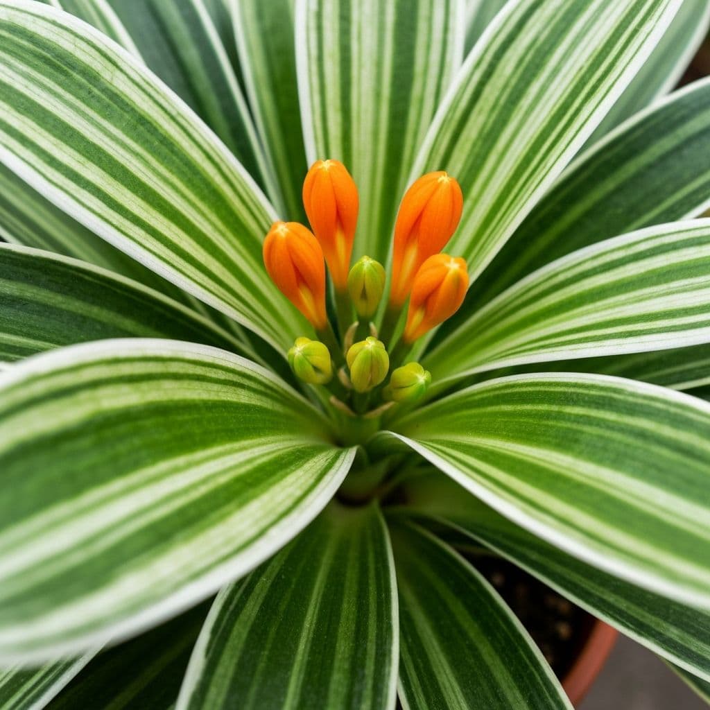 A variegated Clivia specimen from the nursery bench